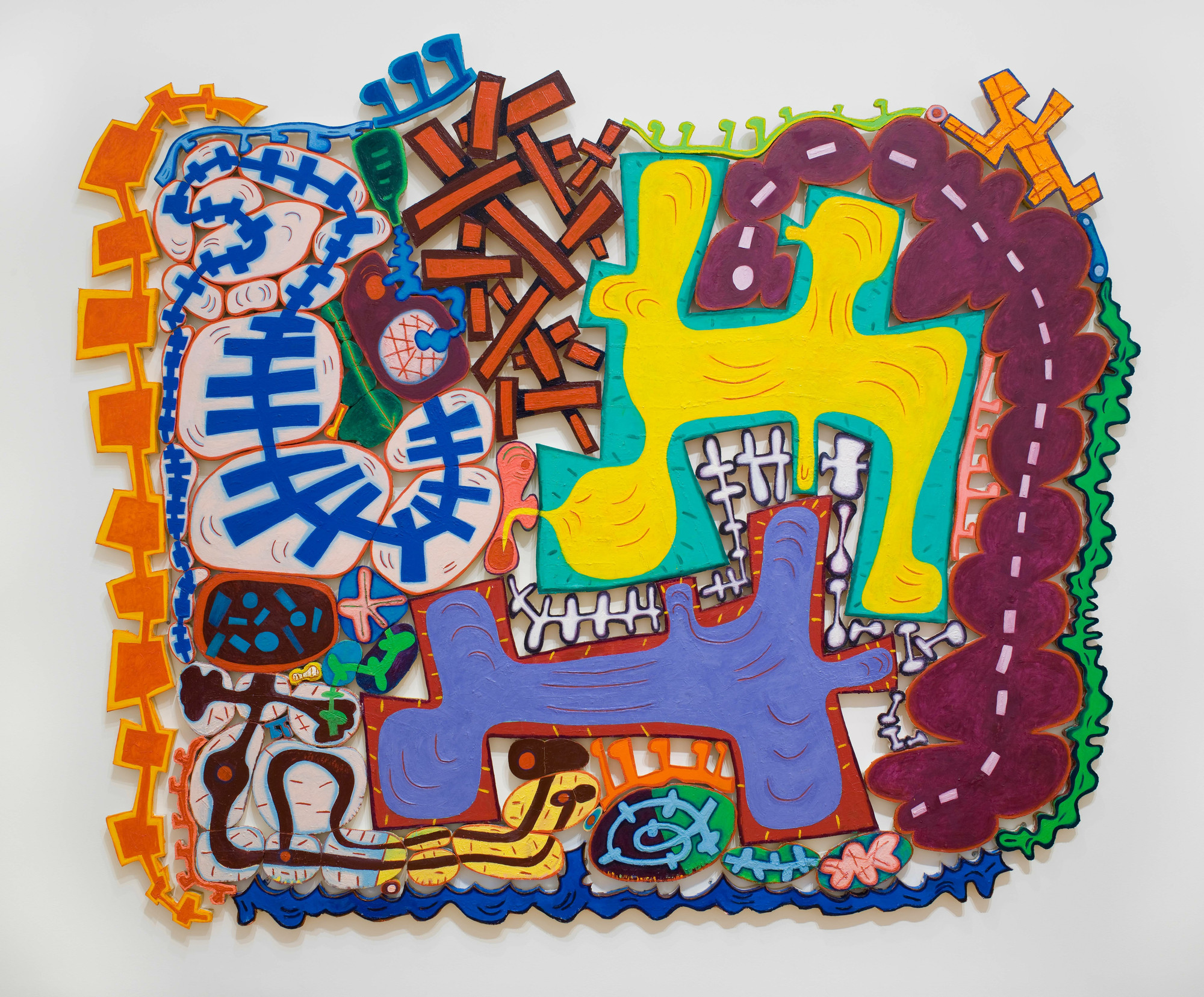Elizabeth Murray. Do the Dance. 2005. Oil on canvas on wood, 9′ 5″ × 11′ 3 ″ × 1 ½″ (287 × 342.9 × 3.8 cm). Gift of Jo Carole and Ronald S. Lauder, Agnes Gund, and Arne Glimcher. © 2019 Estate of Elizabeth Murray / Artists Rights Society (ARS), New York.  Photo: Jonathan Muzikar